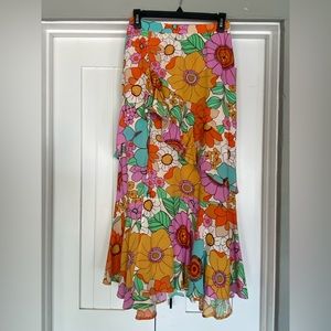 Show Me Your Mumu Ruffle Midi Skirt size S